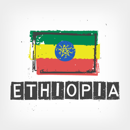 Ethiopia flag stylizedのイラスト素材