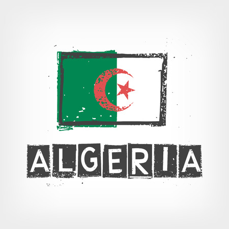 Algeria flag stylizedのイラスト素材