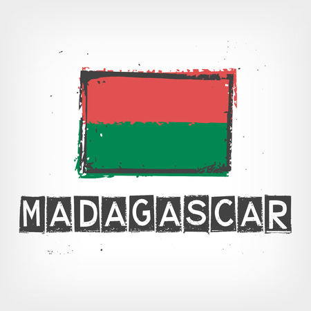 Madagascar flag stylizedのイラスト素材