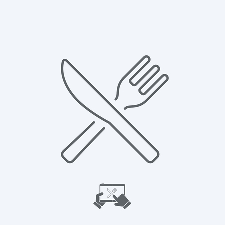 Restaurant icon - Thin seriesのイラスト素材