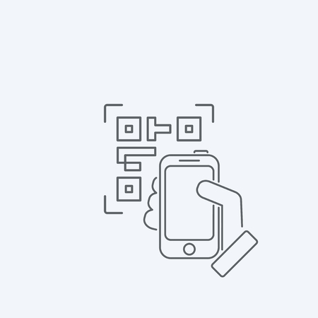 Photographing QR codeのイラスト素材