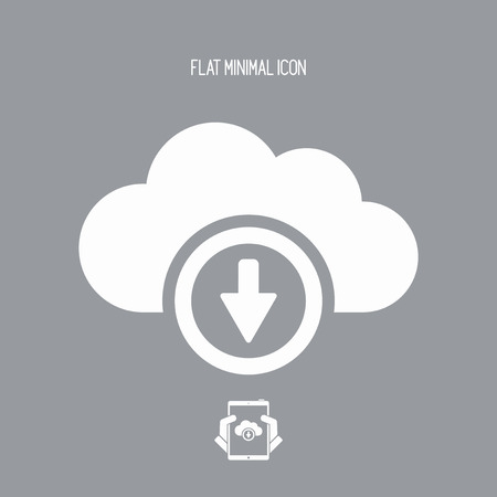 Cloud download - Vector flat minimal iconのイラスト素材