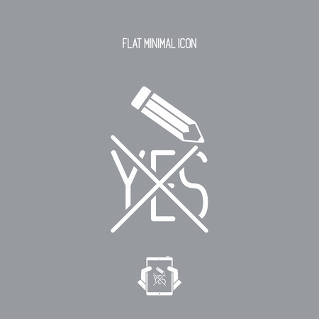 A pencil which marks the option "yes"のイラスト素材