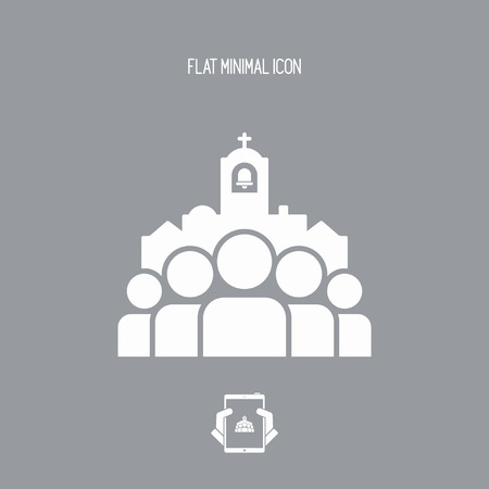 Church community - Vector flat minimal iconのイラスト素材