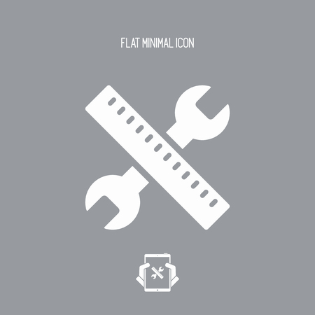 Wrench and pen - Design project - Vector web flat iconのイラスト素材