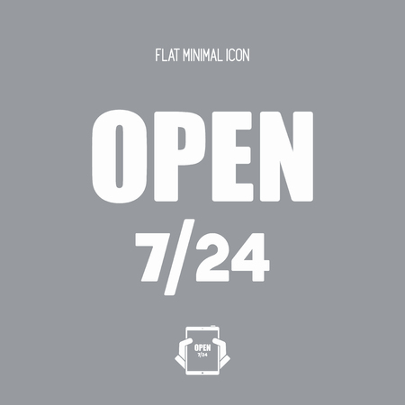 Store open 7/24 - Vector web iconのイラスト素材