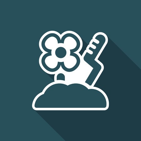 Illustration of single isolated flower icon.のイラスト素材