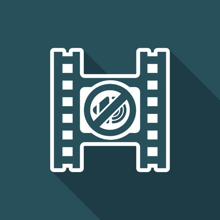 Illustration of single isolated mute video icon.のイラスト素材