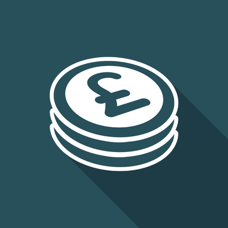 Sterling coin flat iconのイラスト素材