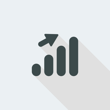 graph Flat and isolated vector illustration icon with minimal modern design and long shadowのイラスト素材