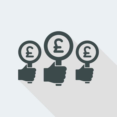 Flat and isolated vector illustration icon with minimal modern design and long shadowのイラスト素材