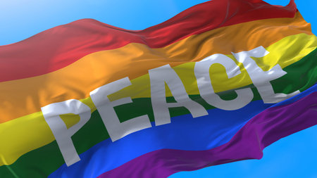Peace flag waving background