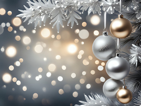 Christmas background. Xmas romantic and elegant atmosphere. Greeting card.の素材