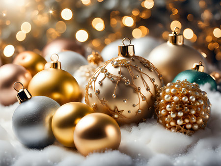 Christmas background. Xmas romantic and elegant atmosphere. Greeting card.の素材