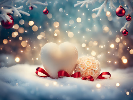 Christmas background. Xmas romantic and elegant atmosphere. Greeting card.の素材