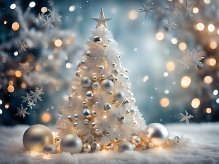 Christmas background. Xmas romantic and elegant atmosphere. Greeting card.の素材