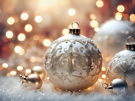 Christmas background. Xmas romantic and elegant atmosphere. Greeting card.の素材