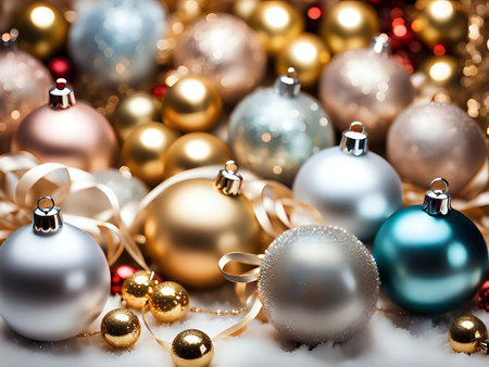 Christmas background. Xmas romantic and elegant atmosphere. Greeting card.の素材