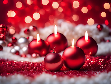 Christmas background. Xmas romantic and elegant atmosphere. Greeting card.の素材