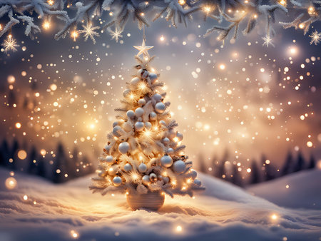 Christmas background. Xmas romantic and elegant atmosphere. Greeting card.の素材