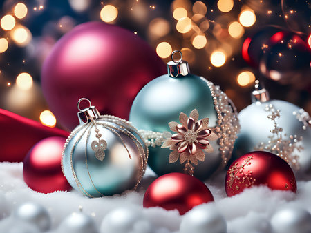 Christmas background. Xmas romantic and elegant atmosphere. Greeting card.の素材