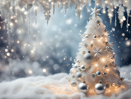 Christmas background. Xmas romantic and elegant atmosphere. Greeting card.の素材