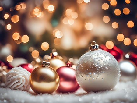 Christmas background. Xmas romantic and elegant atmosphere. Greeting card.の素材