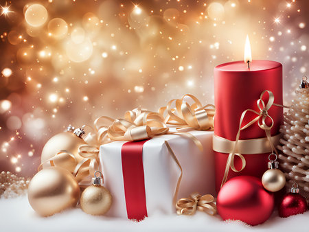 Christmas background. Xmas romantic and elegant atmosphere. Greeting card.の素材