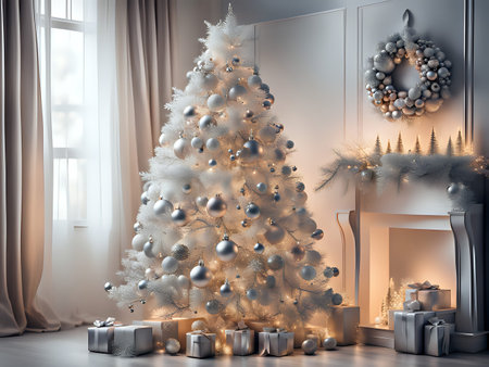 Christmas background. Xmas romantic and elegant atmosphere. Greeting card.の素材