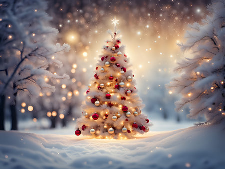 Christmas background. Xmas romantic and elegant atmosphere. Greeting card.の素材