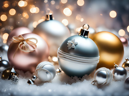 Christmas background. Xmas romantic and elegant atmosphere. Greeting card.の素材