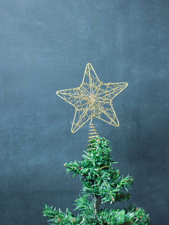 Christmas Tree Decorated.Over Black