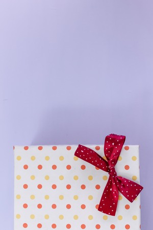 Christmas gift box with decorationsの写真素材