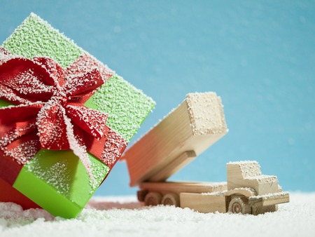 christmas decoration with vintage toys retro styleの写真素材