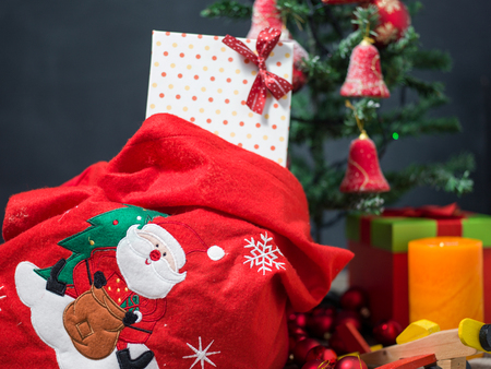 Christmas presents under a treeの写真素材