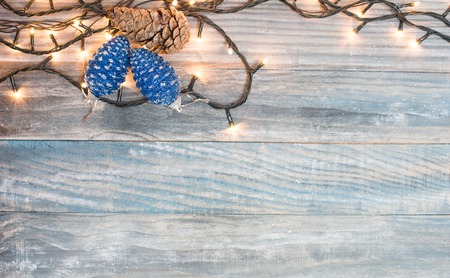 Vintage Christmas background with Christmas decorationの写真素材