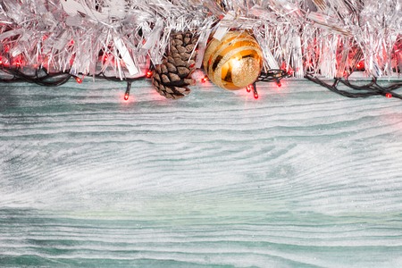 Vintage Christmas background with Christmas decorationの写真素材