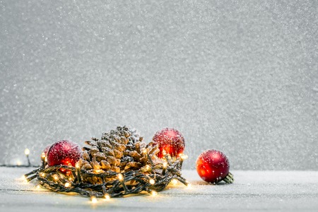 Christmas decoration on abstract backgroundの写真素材