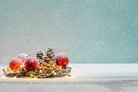 Christmas decoration on abstract backgroundの写真素材