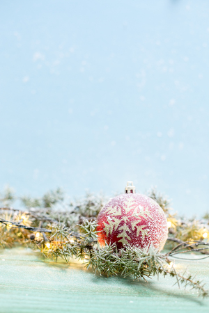 Christmas decoration on abstract backgroundの写真素材