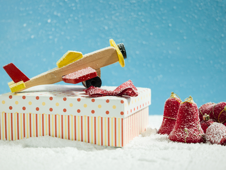 christmas decoration with vintage toys retro styleの写真素材