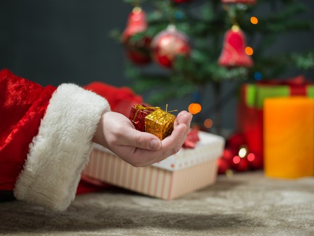 santa giving giftの写真素材