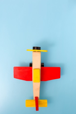 Wooden toy plane hand carved modelの写真素材