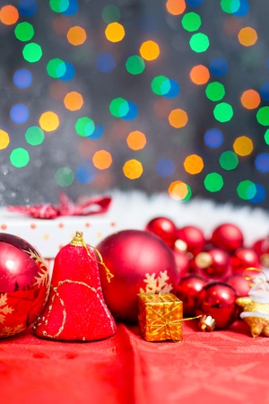 christmas ball on abstract light background,Shallow Dofの写真素材