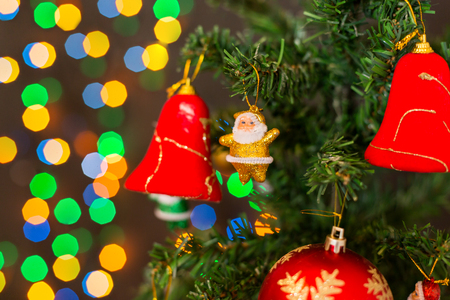 Christmas decoration on tree, candle, joy, christmas timeの写真素材