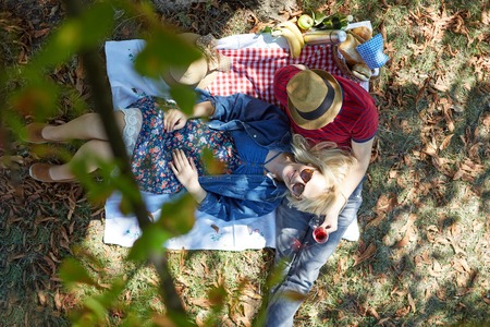Couple on a picnicの写真素材