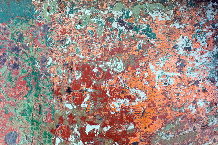 grunge chipped paint rusty textured metal backgroundの写真素材