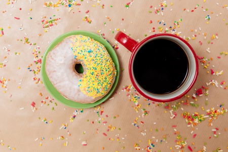 donuts and Coffee cupの写真素材