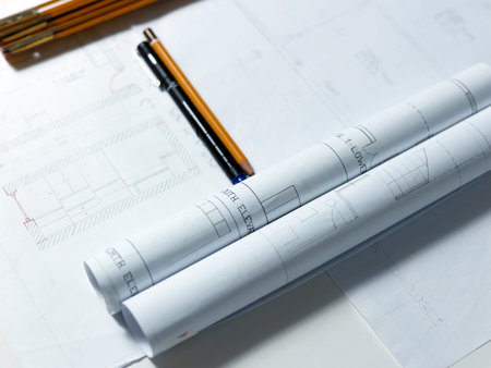 presenting the blueprint of a new house