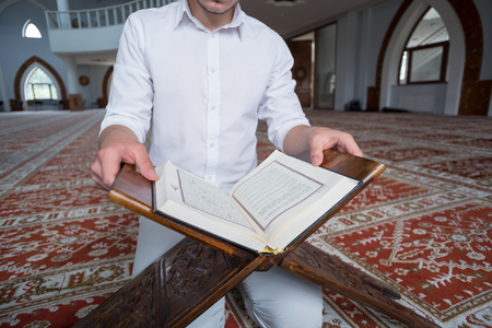 Closeup of Islamic Book Holy Quranのeditorial素材